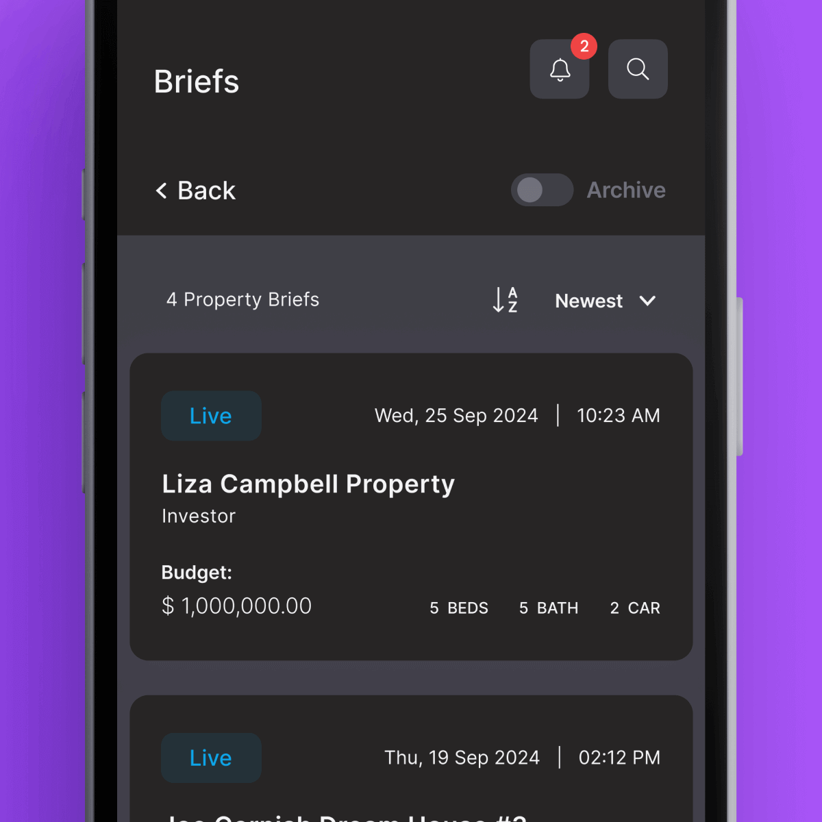 Brief Mockup